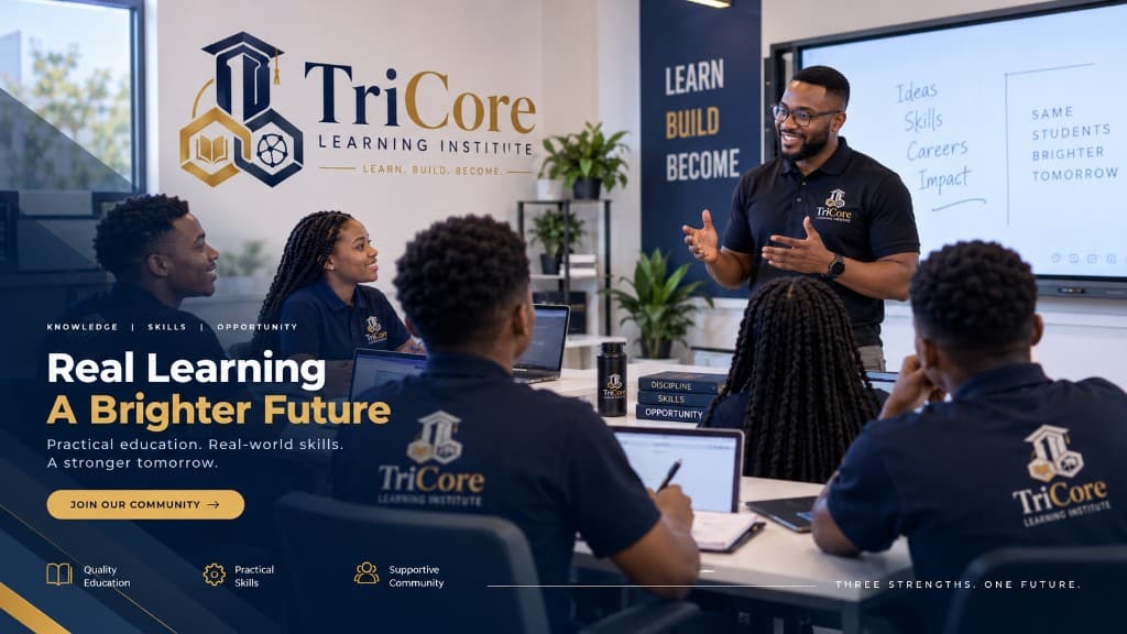 TriCore Learning Institute classroom with tutor and students